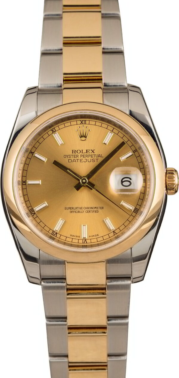 Best Replica Watches Review Rolex Two Tone Datejust 116203 Champagne Dial